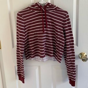 Hollister Cropped Striped Sweatshirt
